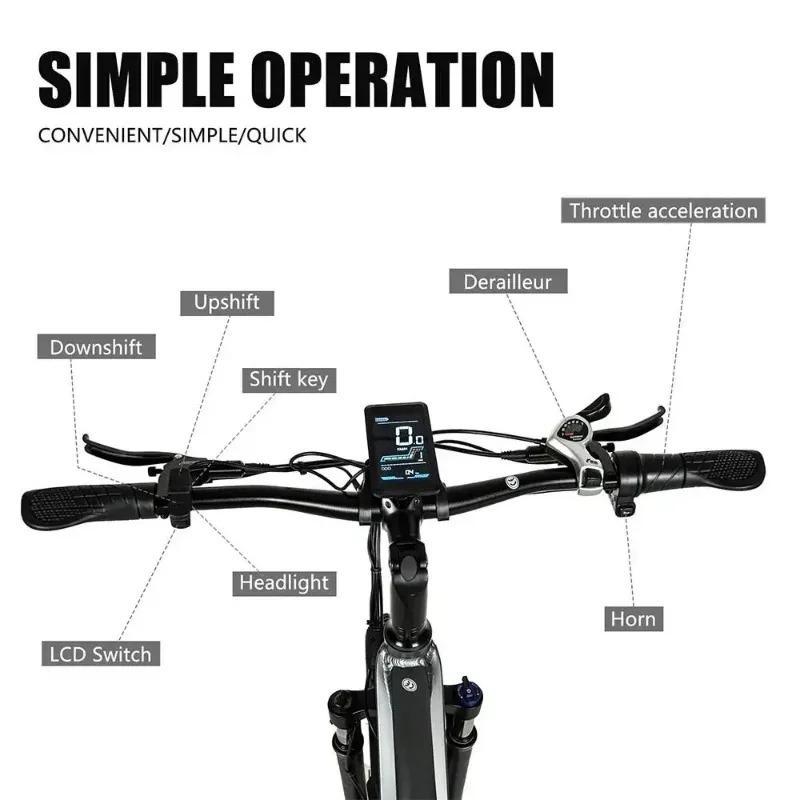 CMACEWHEEL TP26 Electric Bicycle 48V17AH Lithium Battery Adult Riding Electric Bike 26*4 inch Fat Tire Mountain Snow E-bike