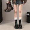 Модные женские ботильоны 2024 Новые Нескользящие Короткие Ботинки Пустынного Типа Женские Зимние На Платформе Британский Стиль Женские Ботильоны