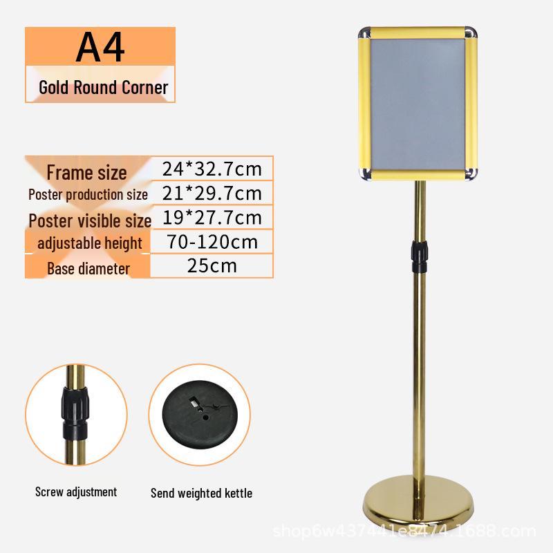 Stainless Steel Vertical Advertising Standee Display Stand for Hotels