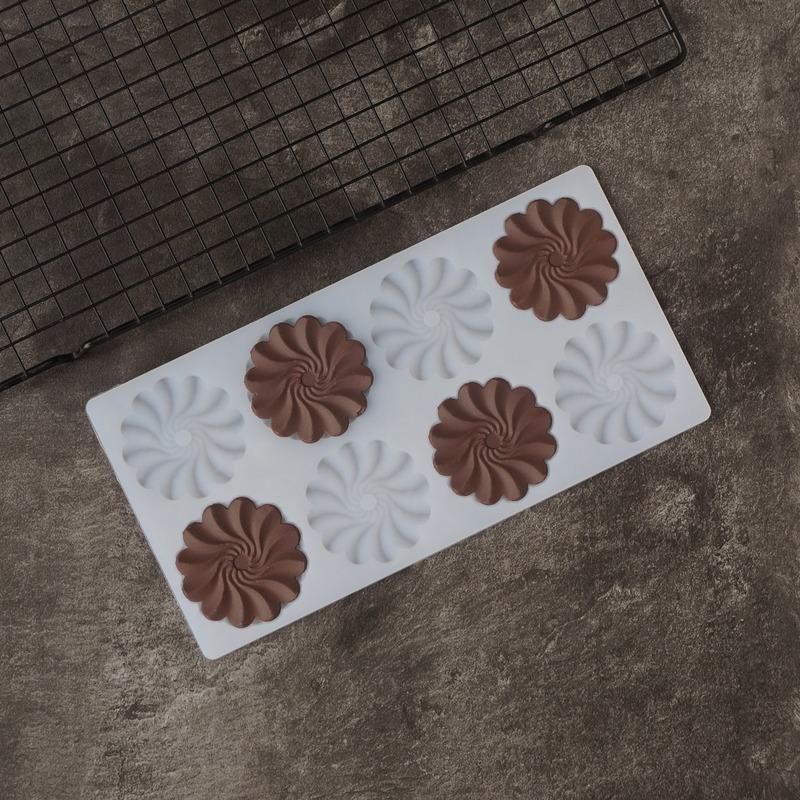 Ruffled Flower Shape Silicone Mold Decorating Chocolate Dessert Garnish Transfer Sheet Stencil Chablon