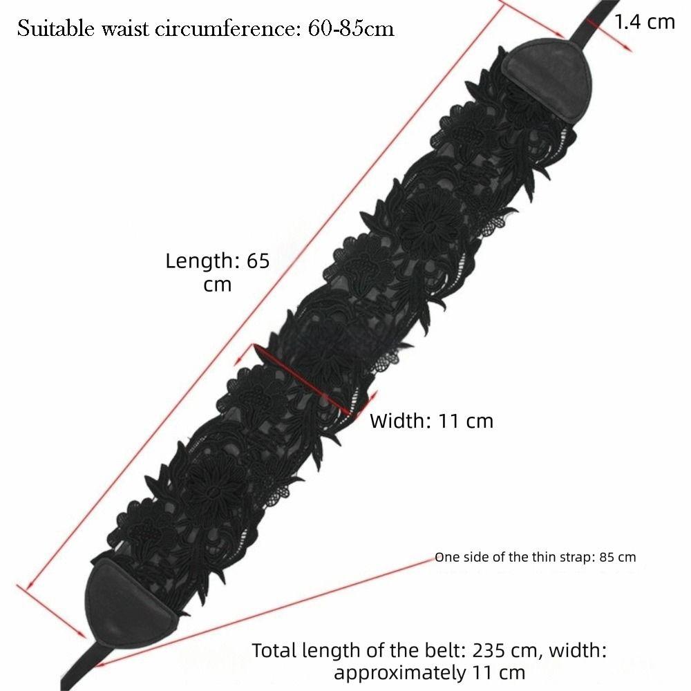 Wide Lace Belt Vintage Waist Band Boho Style Obi Belt for Dresses