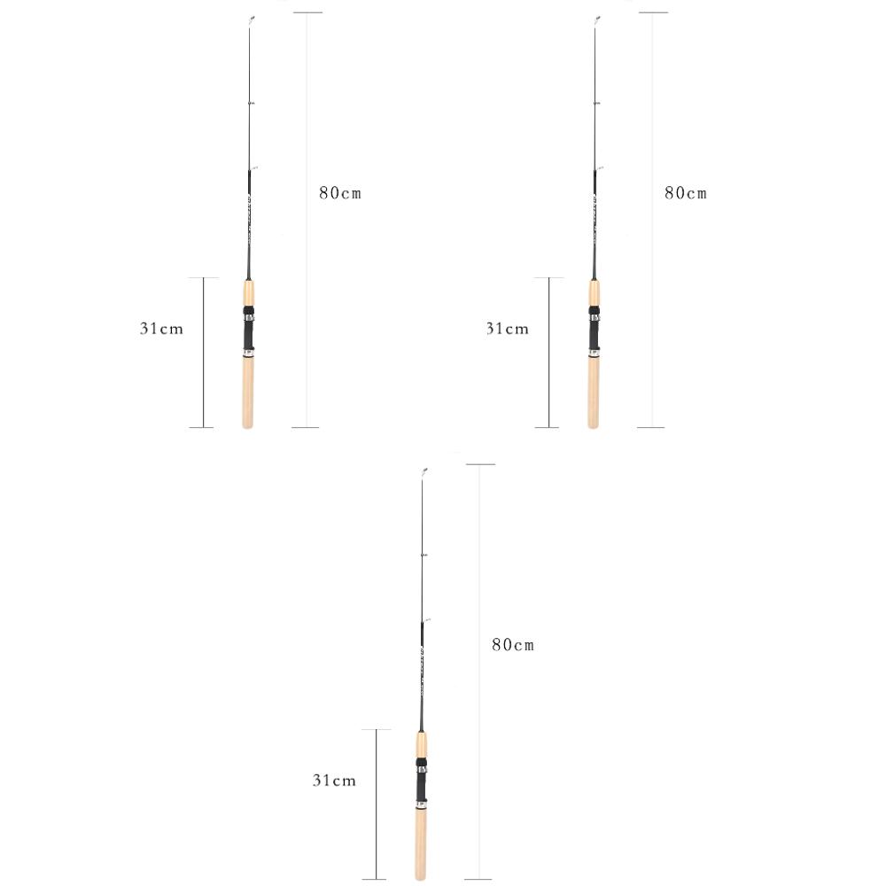 60/80/100 см удочка для подледной рыбалки портативная удочка для ловли креветок легкая речная удобная рукоятка карповая снасть рыболовное оборудование Pesca