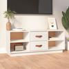 VidaXL TV Stand White 100x34x40 Cm Solid Pine Wood 818226