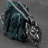Handmade Viking Wolf Head Retro Pendant Necklace Men's Stainless Steel Punk Rock Necklace Jewelry Wholesale