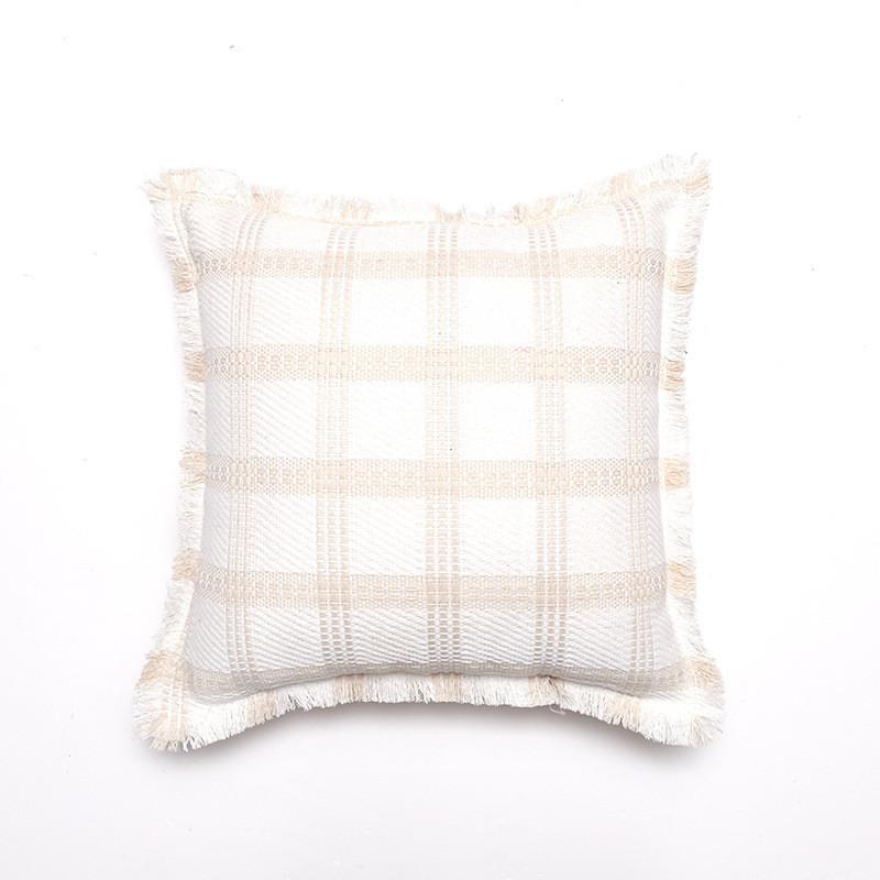 Pillowcase Only Modern Minimalist Soft Polyester Cotton Grid Pattern Pillow Cover For Couch Living Room Bedroom