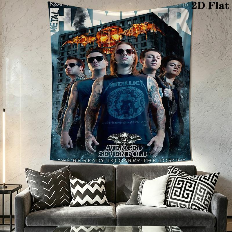 Sevenfold Tapestry Dark Art Decor Tapestry Wallmounted Fashion Print Background Wall Hanging Cloth Wall Covering Decoration Background Cloth
