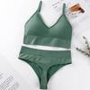 2Pcs Underwear Set Bra Set Women Panties Sexy G-String Seamless Bralette Female Wire Free Bra Sexy Panty Set Lingerie Soft Tank Crop Top Sleeping Bra