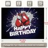 Birthday Party Backdrop Red Polyester Banner 229.87 x 179.83 cm Photo Booth Decoration