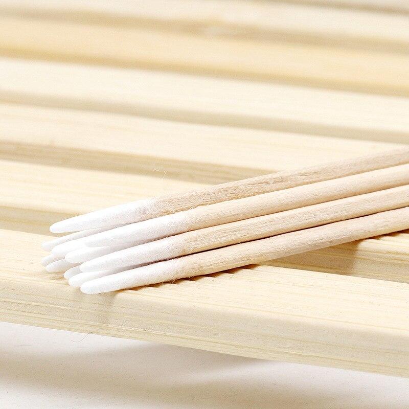 100 штук безворсовых микрощеточек Kapok Bud тампон для ухода за наращенными ресницами деревянная палочка косметический ватный тампон инструмент для удаления клея