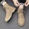 Fashion Hot Man Desert Boots High Top Outdoor Man Sneaker Fashion Black Hiking Shoe Anti-skid Zipper Working Shoes For Men Platform Boot