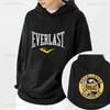 Забавная толстовка с логотипом Everlast для отдыха, мужская черная толстовка с капюшоном, популярный товар, классическая уличная одежда Харадзюку.