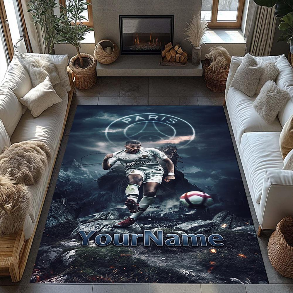 Mbappe 126 Customizable Name Carpet Perfect for Bedrooms Hallway Dining Room Dormitory Anti-slip Rug Decorate Offices Spiritual Gift