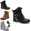 Womens Studded Goth Ankle Boots Timeless Chelsea Hollow Punk Buckle Martin Shoes