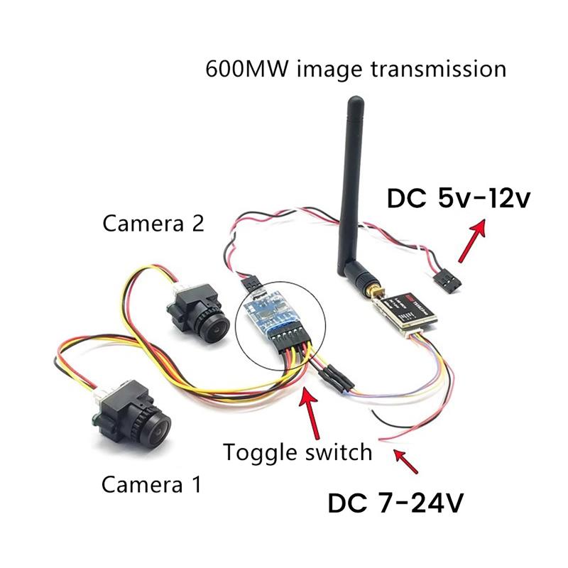 3-канальный видеокоммутатор Модуль DC 5-12V 3-полосный AV-переключатель сигналов Для FPV RC Дрона Камеры Аксессуары БПЛА