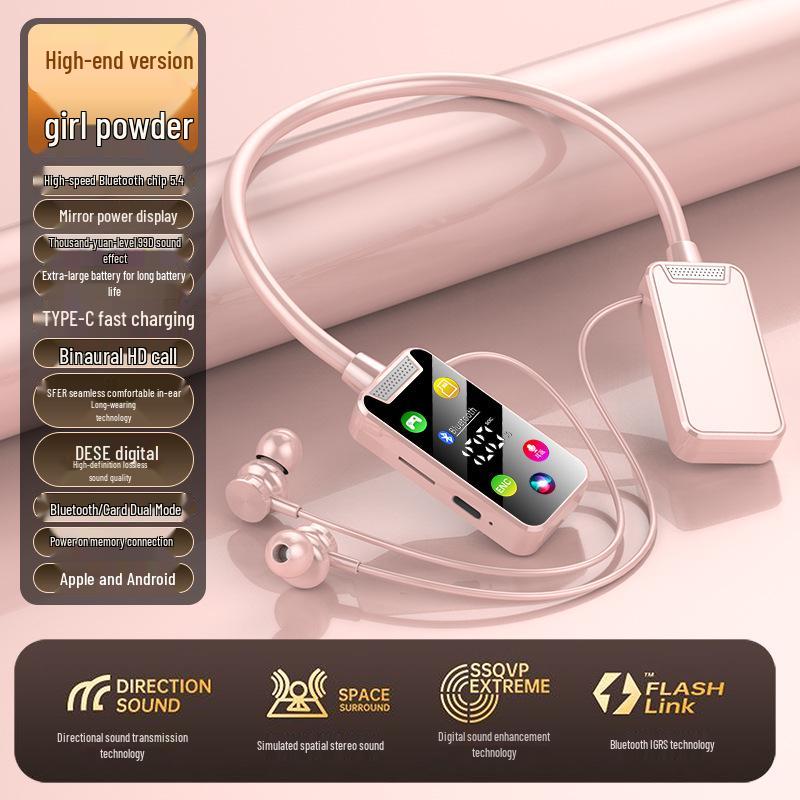 2024 Новая модель Bluetooth спортивные наушники-ожерелье - Беспроводные, Шумоподавление ENC, Долгое время работы от аккумулятора