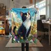 Красивый трехцветный кот, Фланелевое одеяло с узором, Высокое качество, Удобное для всех сезонов, Декор для дома, Тепло и уют, Идеально для подарков.