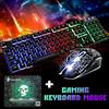 Игровая эргономичная USB-клавиатура с подсветкой и набор мыши для ПК, ноутбука