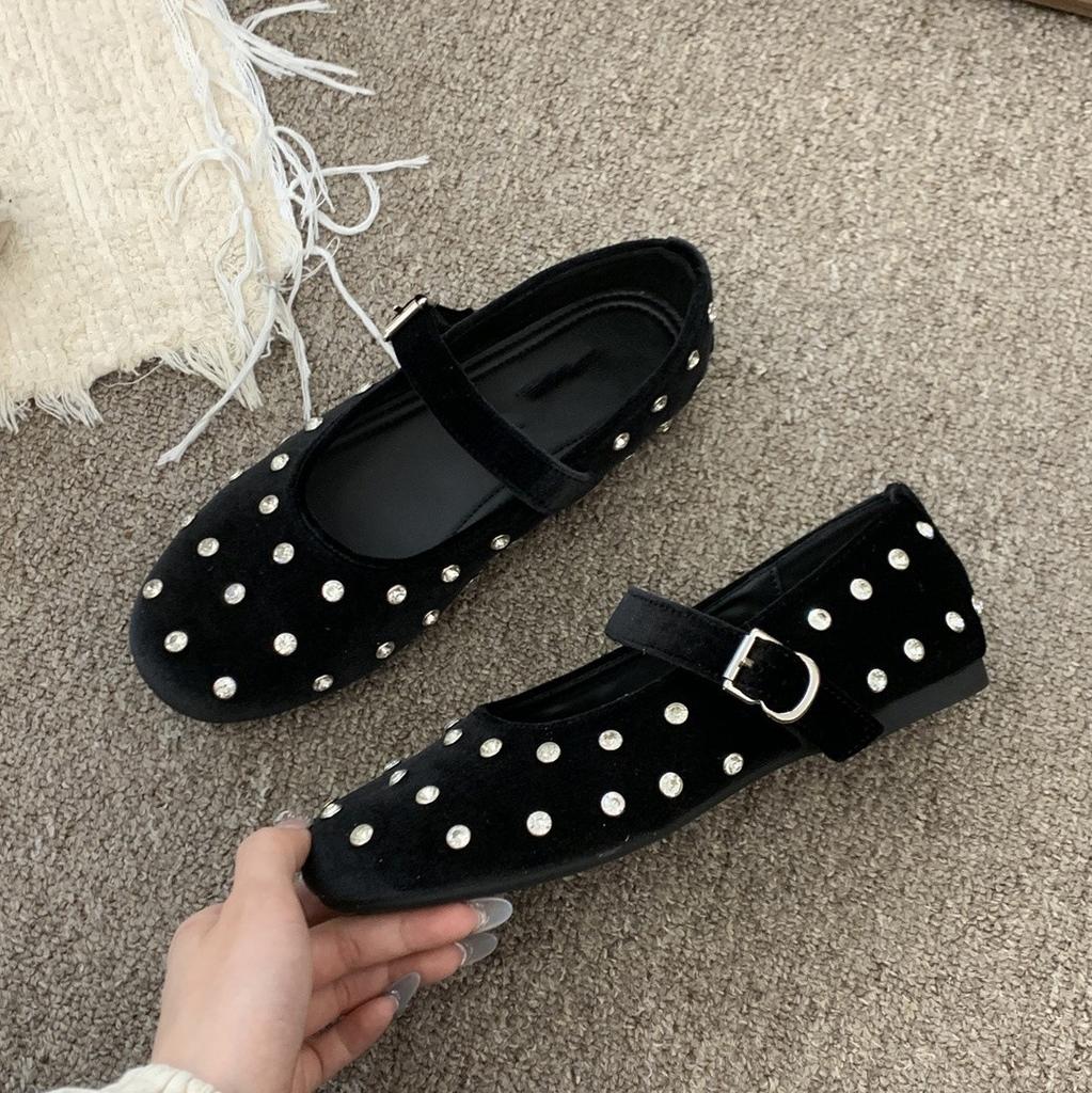 Туфли женские с круглым носком и неглубоким горлом, весенние, корейские, французские, темпераментные, балетки, вечерние туфли, туфли Мэри Джейн на плоской подошве