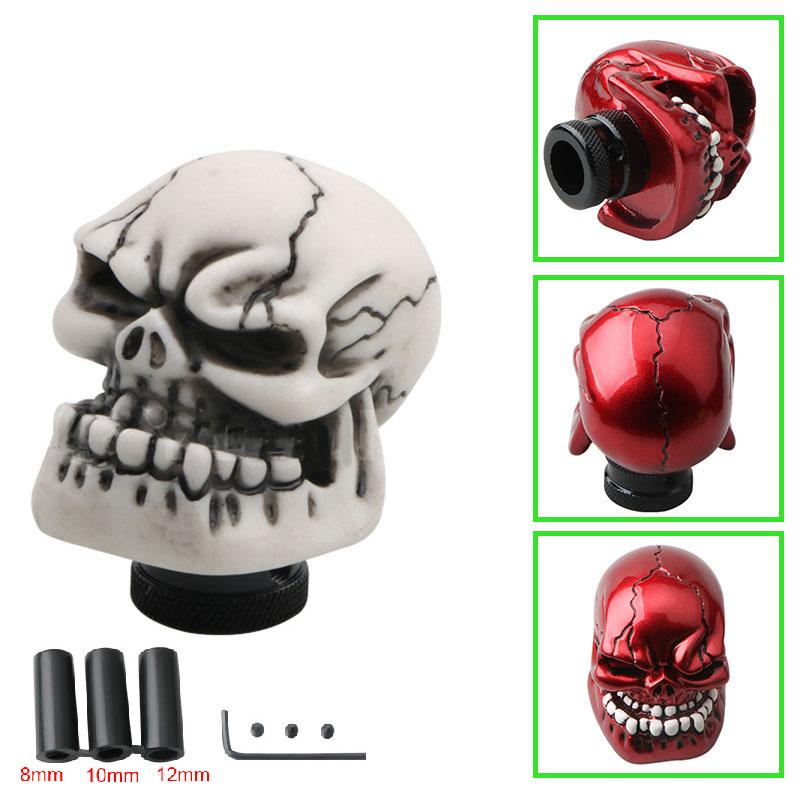 Ghost Skull Shape Head Manual Gearbox Shift Knob Big Teeth Manual Gear Stick Shifter Lever Knob for Car