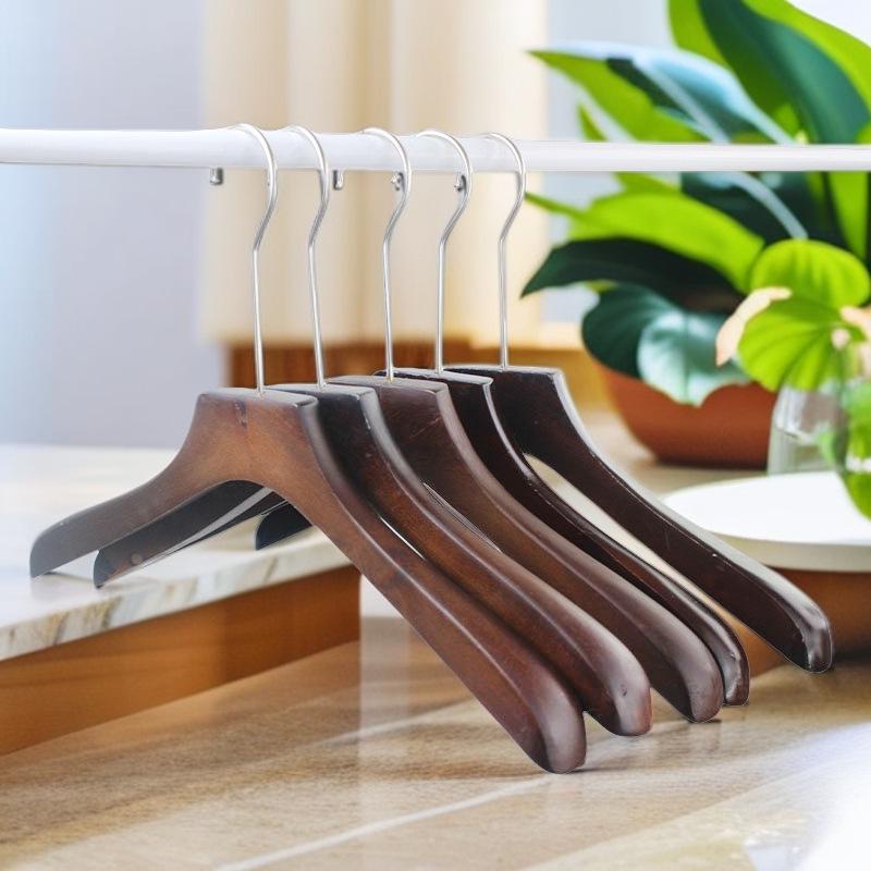 Роскошная вешалка для костюма из массива дерева - Органайзер для брюк и одежды, не оставляющий следов, для мужчин и женщин