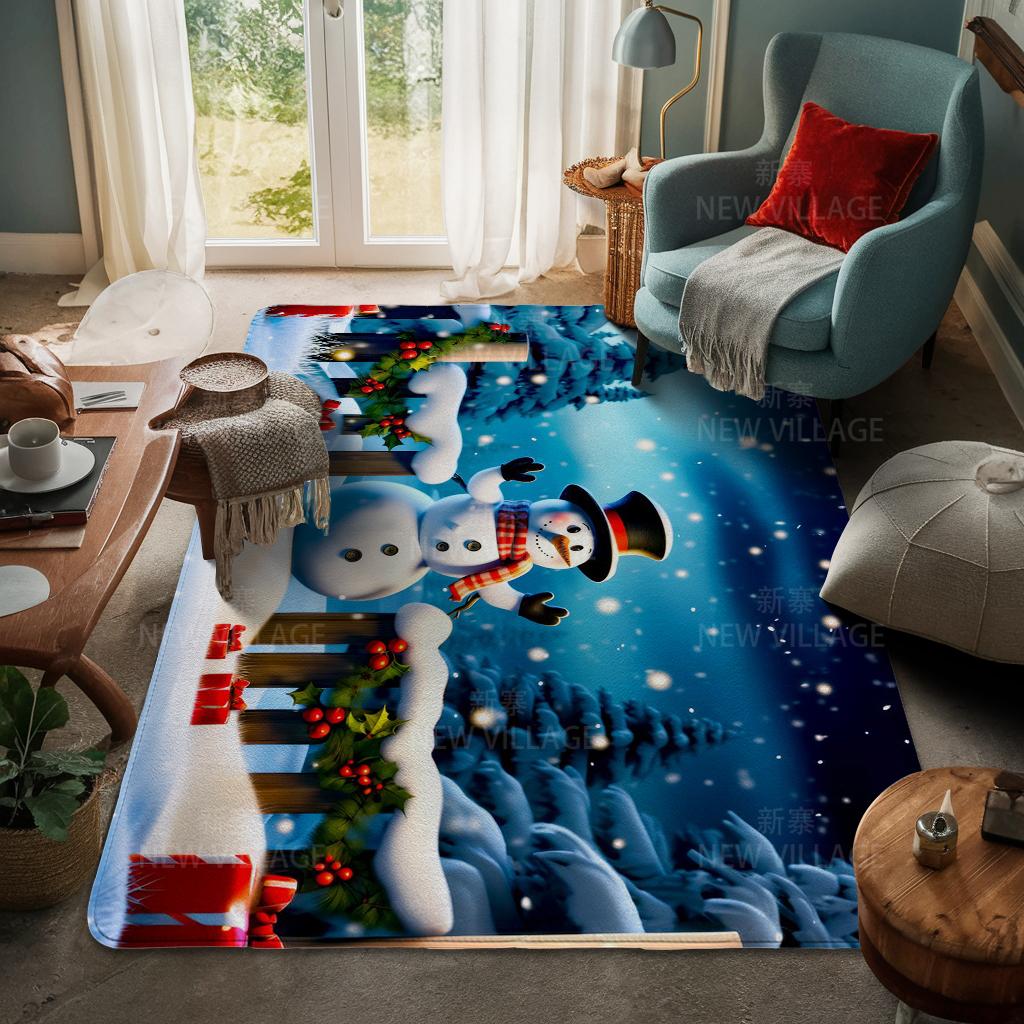 Ковер у входа в дом Домашний коврик у двери Гостиная Ванная Комната Ноги ванная комната Нескользящие коврики с водопоглощением для ванной Счастливого Рождества зима