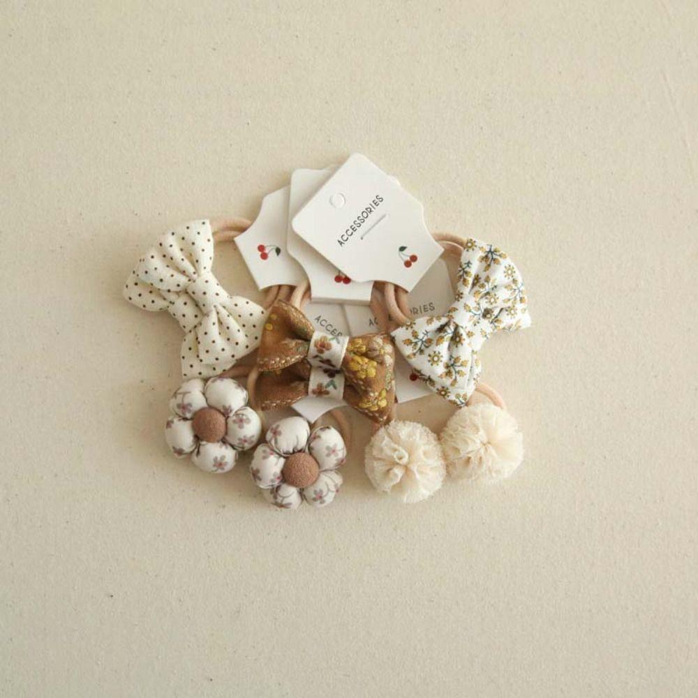 10 шт. милые эластичные резинки для детей, девочек, банты, цветочные головные уборы, резинки для волос, банты