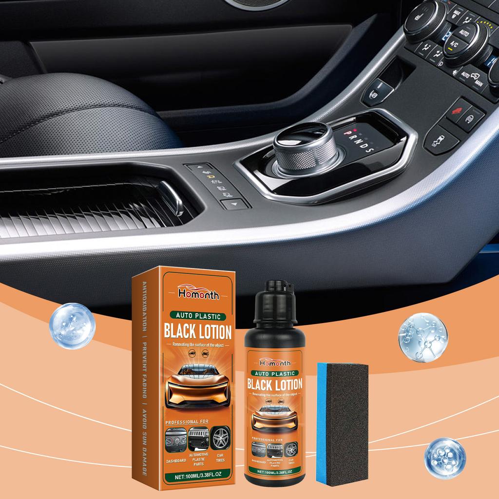 Homonth Car Plastic Restorer, Interior Trim Cleaner and UV Protectant for Black Shine, 16.9oz