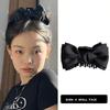 Black Double-sided Bow Tie Grab Clip, Shark Clip, and Jennie's Same Style Curly Hair Clip. Back Head, Headdress, Hair Accessory, and Grab Clip