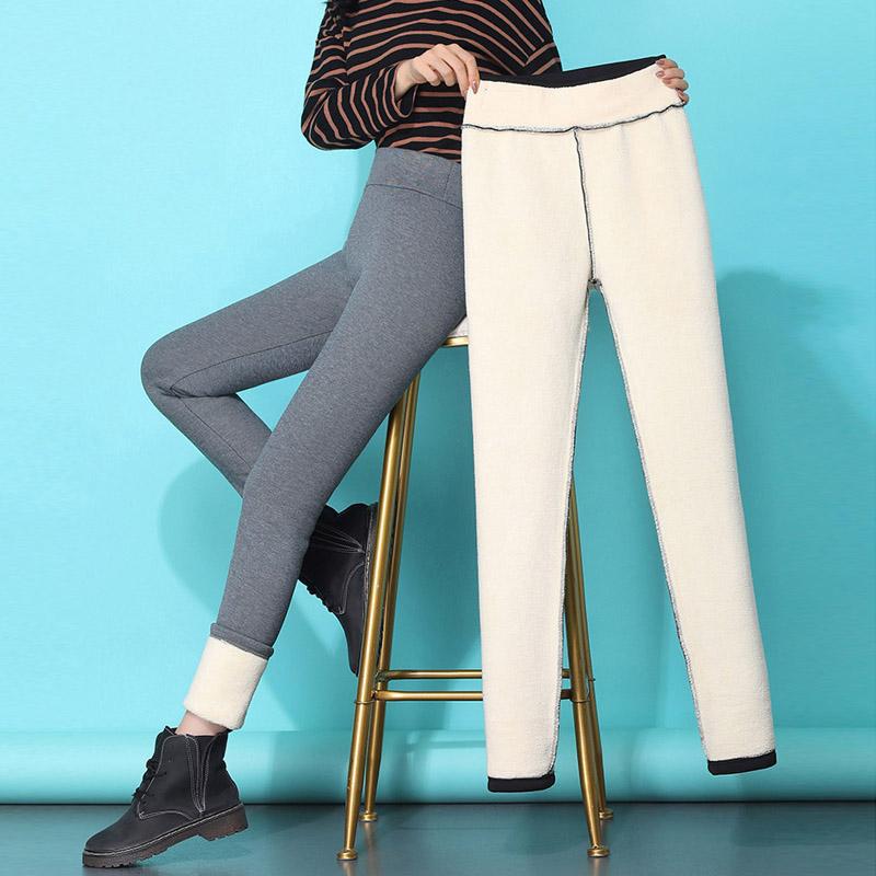 Зимние леггинсы женские плюс бархатные теплые леггинсы с высокой талией брюки Femme тонкие черные толстые леггинсы-карандаш