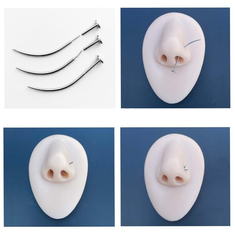6/7pcs Stainless Steel Piercing Taper Tool Earring Applicator Puncture Connecting Pin Nose Piercing