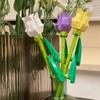 Букет вечный тюльпан, строительный блок, цветок, 3D модель, украшение дома, растение в горшке, сборка, кирпичи, подарки на день Святого Валентина