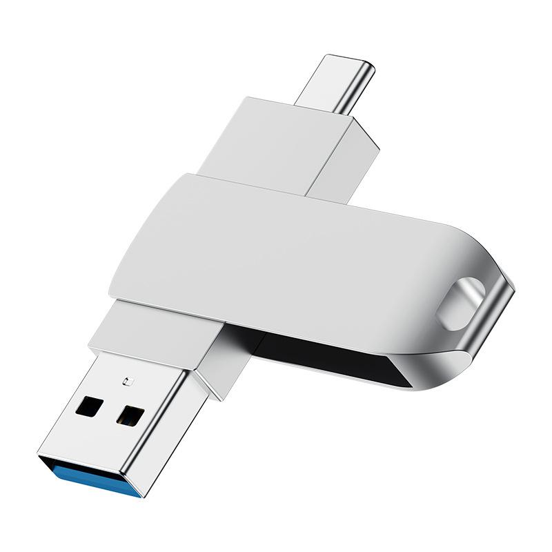 Компактная флеш-накопитель USB двойного назначения с совместимостью Type-C и USB 3.1 для компьютеров и мобильных телефонов, с настраиваемым логотипом и лазерной гравировкой