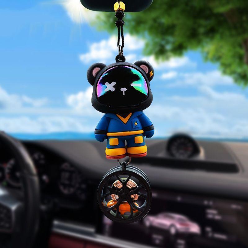 Милый крутой медведь зеркало заднего вида автомобиля маленькая подвеска автомобильная подвеска автомобильные аксессуары украшают интерьер креативный декор орнамент украшение