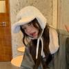 Korean Style Plush Baseball Cap Letter Ear Protection Hat Fashion Women's Pilot Hat  Girls