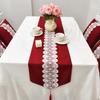Red Tablecloth Simple Table Flag Happy Words Light Luxury Tea Flag Tassel Tassel New Style