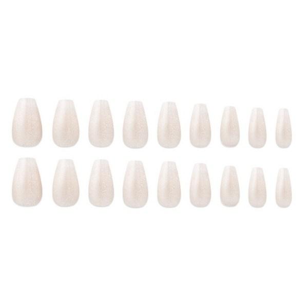 Dashing Diva Magic Press Nail Tips, Cream Pastel (Coffin), 1 Set