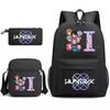 3Pcs/set 26 English Letter Printed Backpack with Shoulder Bag Pencil Case for Student Boy Girl SchoolBag Large Capacity Waterproof Bookbag Kid Gift