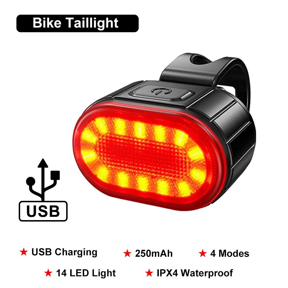 BUCKLOS Bicycle Light Set LED Front Rear Lamp USB Rechargeable Road Bike Taillights Waterproof MTB Headlight 7