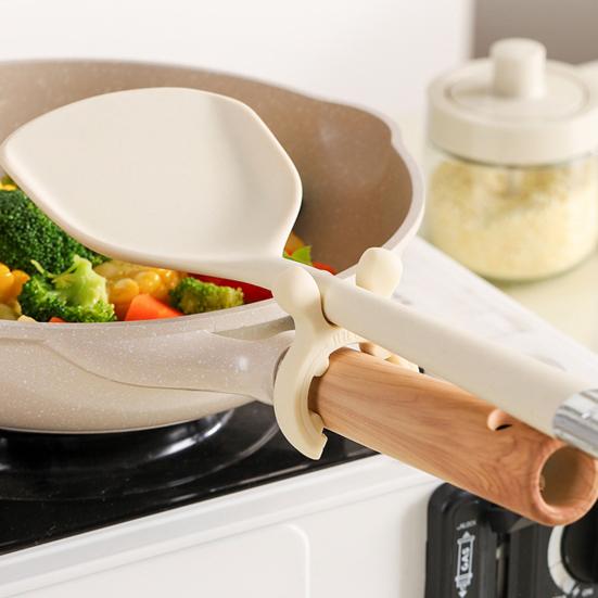 3Pcs Silicone Pot Handle Heat Resistant Spatula Holder Non-Slip Utensil Clip Anti-Boiling Spill Steam Vent Kitchen Organizer Cooking Accessory