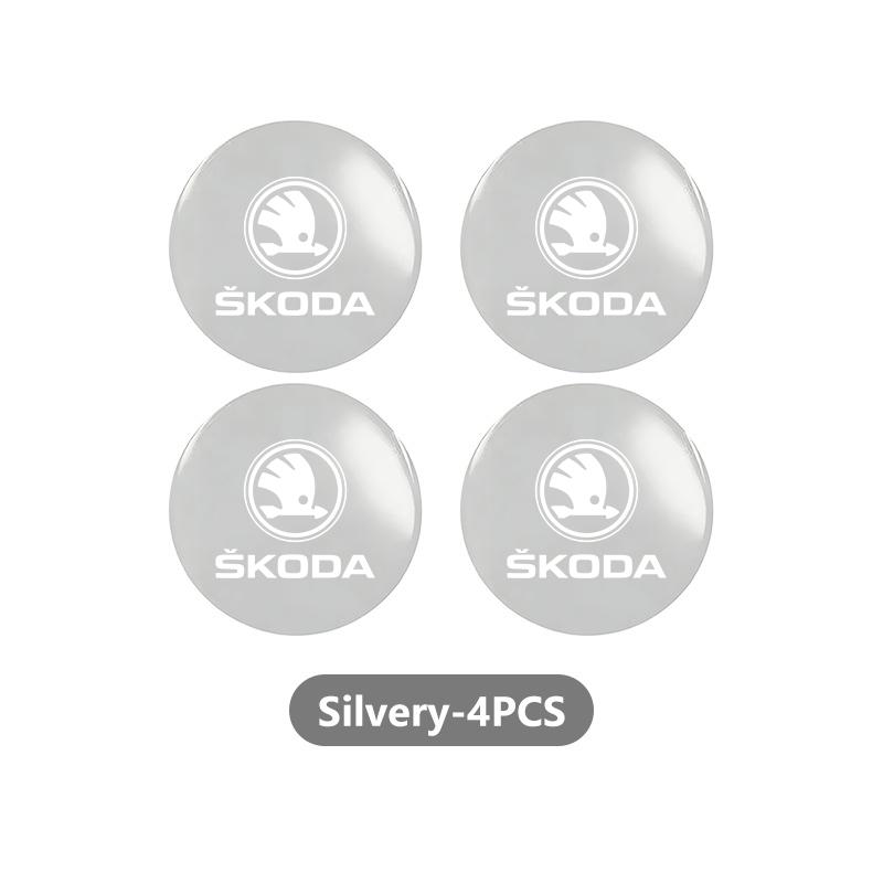 ZDVK6 4pcs 56mm Car Wheel Center Hub Cap Stickers Car Styling Accessories For Skoda Fabia 1 2 Octavia a7 RS Superb Rapid Yeti Karoq