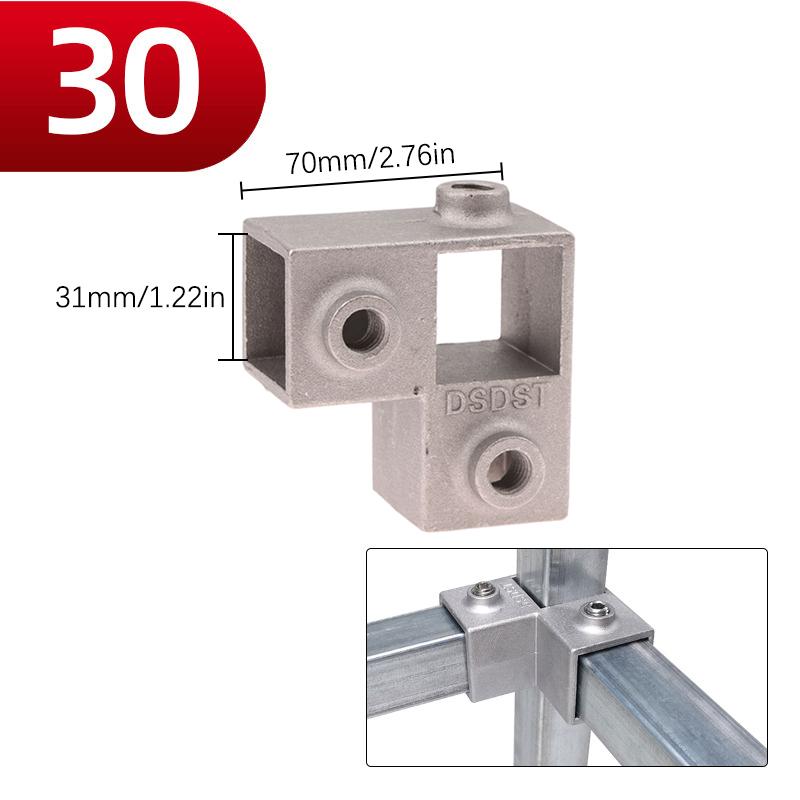 1 шт. Соединительный элемент для квадратной трубы Алюминиевый сплав Колено Тройник Фиксированный соединитель для квадратной трубы Стойка для хранения
