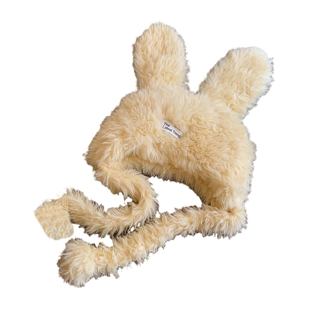 Winter Teenagers Rabbit Ear Shape Beanie Windproof Trapper Hat Ear Protector Hat Adult Winter Cycling Skiing Supplies