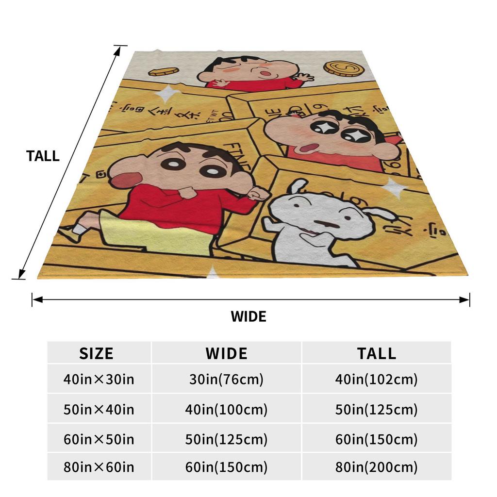 Плюшевый плед с Крэйоном Шин-чаном и собакой, теплый, мягкий, удобный, для детей, дивана, кресла, фланелевое покрывало для кровати