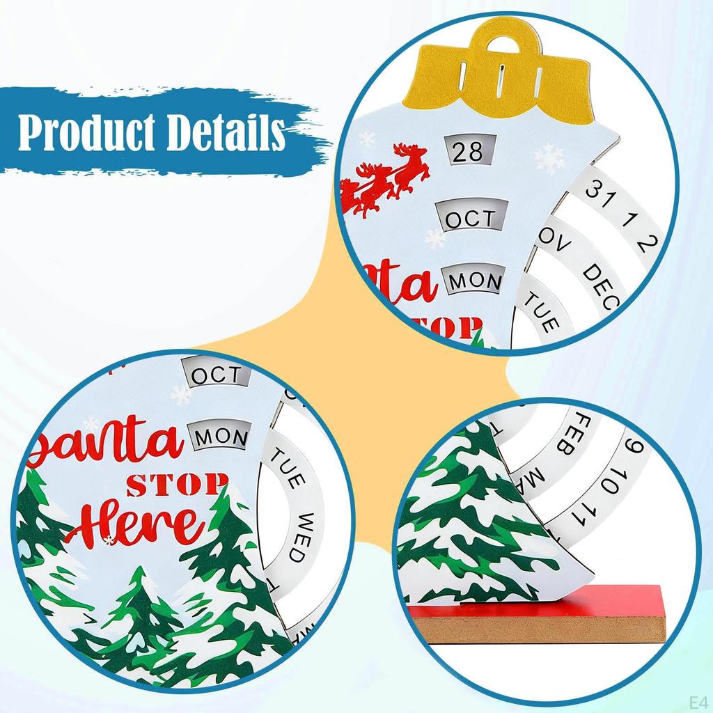 Christmas Calendar Advent Unique Date Month Weekday Decoration Xmas Decor for