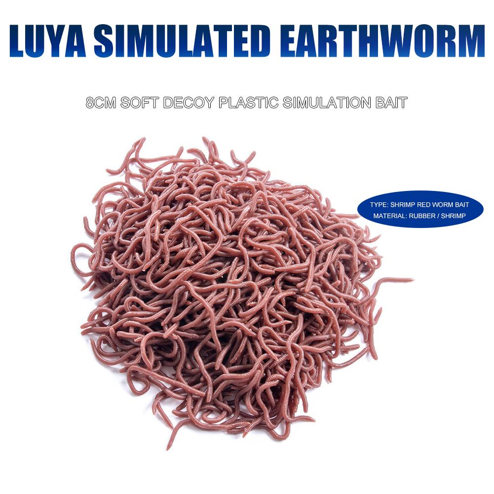 50 шт./набор красных червей, мягкая приманка, дождевой червь, искусственные резиновые приманки, креветки, окунь, карп, снасти