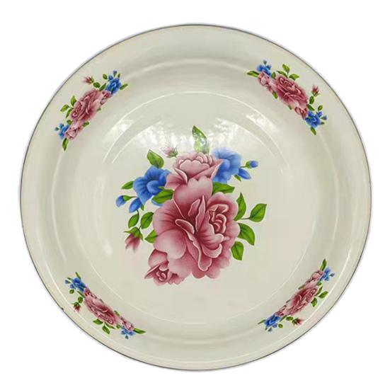 Обеденная тарелка, фарфоровая тарелка большой емкости с цветочным узором, изящная закуска, сервировка еды, эмалированное блюдо