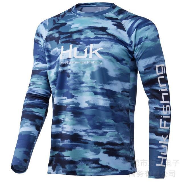 HUK fishing suit summer men's sunscreen outdoor sports fishing shirt quick-drying long-sleeved T-shirt lightweight breathable top