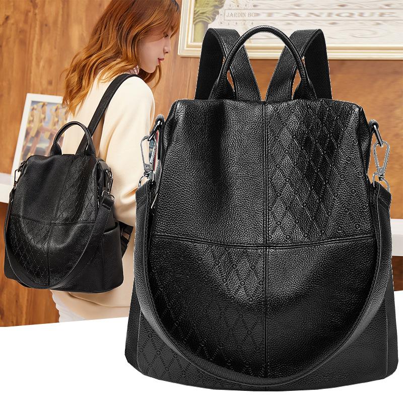 Backpack Women Fashion Easy To Take Soft Leather Large Capacity Women Anti-theft Backpack Leisure Travel Bag