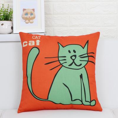 American Lovely Cartoon Cat Pillow Cover Animal Dog Home Decorative Throw Pillow Case Linen Wedding Office Sofa Cushion Cover