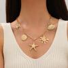 Personalized Design Sense Starfish Pendant Necklace Women's Summer Cold Wind Trend Street Shot Shell Collarbone Chain